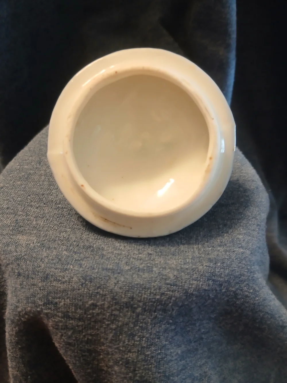 Antique Wheelock Germany Souvenier Sugar Bowl Cobalt Flow Blue Dubuque 1890s